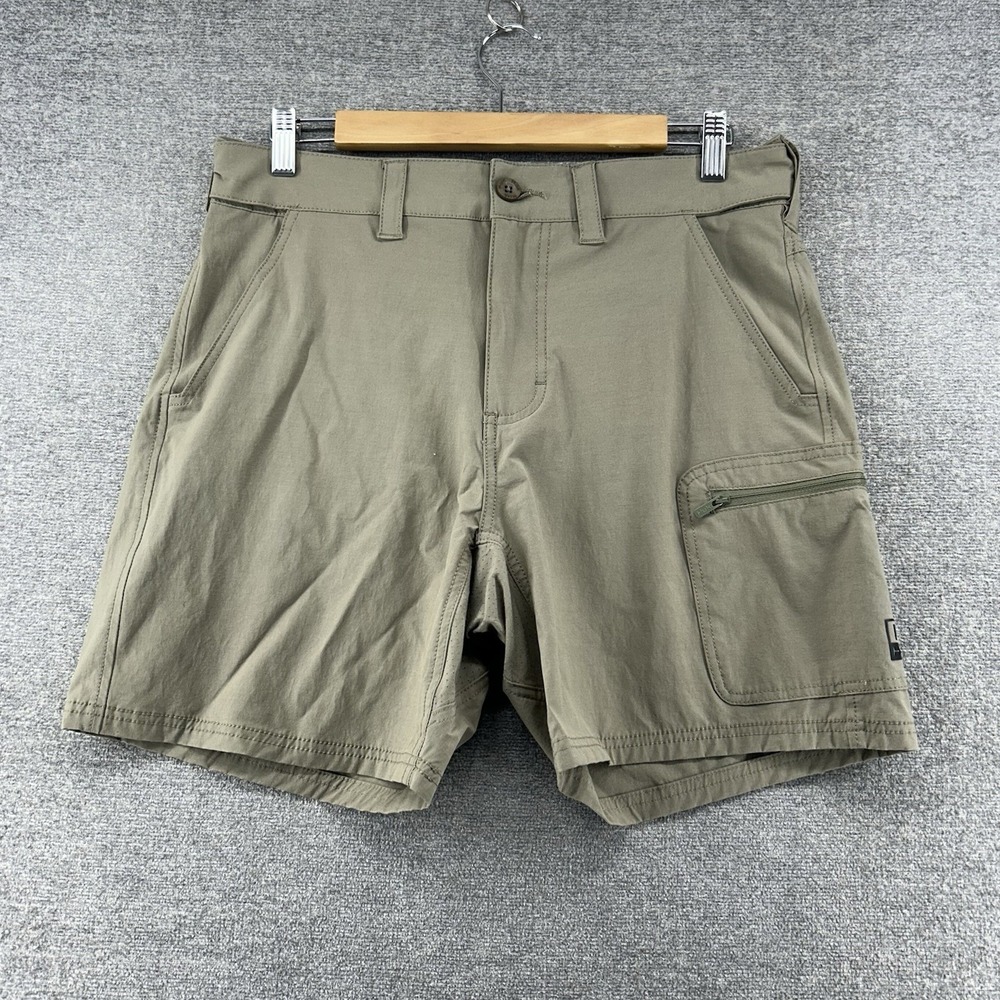 Huk Fishing Cargo Shorts Men Size Medium Brown Boating Summer